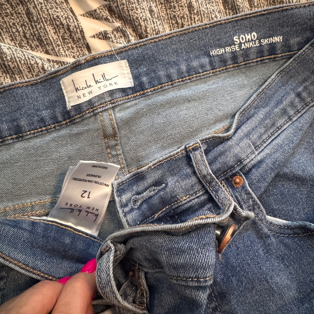 Nicole Miller Soho High Rise Ankle Skinny Jeans - Classic Blue